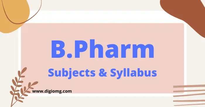 b.pharm subjects & syllabus